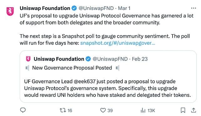 ราคา Uniswap (UNI) พุ่ง 24% แตะระดับสูงสุดในรอบ 2 ปี