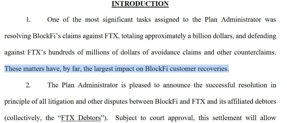 FTX ตกลงยินยอมจ่ายเงินให้กับ BlockFi จำนวน 31,155 ล้านบาท ตามคำฟ้องของศาล