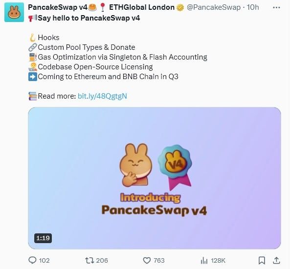 PancakeSwap ประกาศ v4 มาพร้อม Custom Pools และลดต้นทุนค่า gas