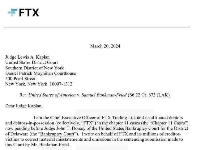 John Ray CEO FTX คนปัจจุบัน ประณามทนายของ SBF ที่อยากให้ศาลลดโทษ แต่เหยื่อ “กลับต้องทนทุกข์ทรมานต่อไป”