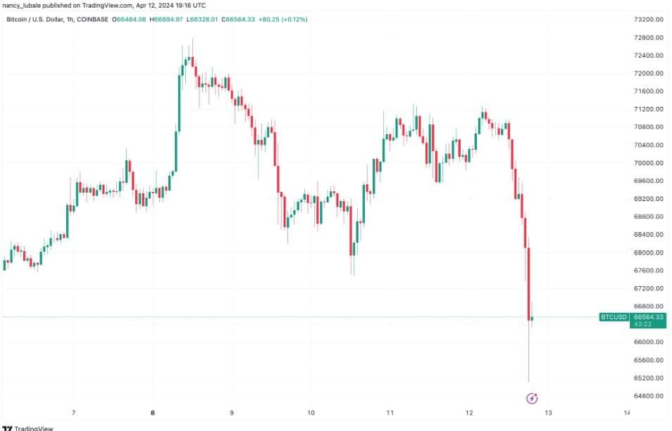 ราคา Bitcoin ร่วงแตะ 65,000 ดอลลาร์ พานักเทรดสายเลเวอเรจขาดทุนมากกว่า 14,660 ล้านบาทภายในหนึ่งชั่วโมง