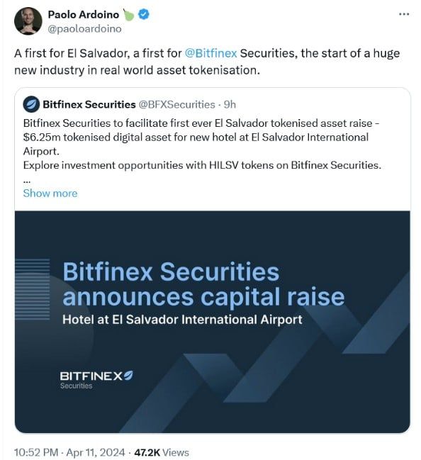 โรงแรม Hampton by Hilton ในเอลซัลวาดอร์ เตรียมเปิดขายหุ้นโทเค็นที่ออกบน Bitcoin เลเยอร์ 2