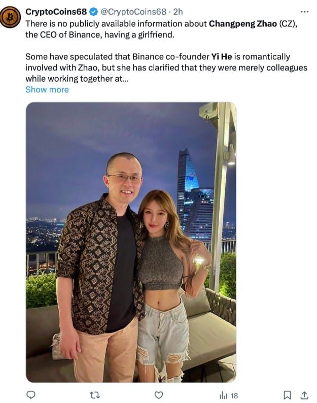 He Yi ผู้ร่วมก่อตั้ง Binance เชื่อว่าคำตัดสินในคดีของ CZ จะออกมาด้วย 'ผลลัพธ์ที่ดีที่สุดในเชิงบวก'