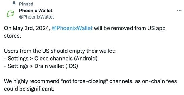 Phoenix Wallet ประกาศยุติการให้บริการสำหรับลูกค้าในสหรัฐฯ ไปอีกราย