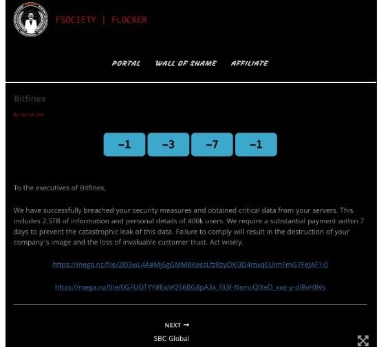 CTO Bitfinex ปฏิเสธข่าวลือเรื่องการละเมิดข้อมูลจากกลุ่ม ransomware.....ยืนยันไม่พบการละเมิดใด ๆ
