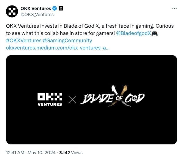 OKX Ventures ลงทุนในเกม “Blade of God X” และเปิด Early Access แล้วบน Epic Games Store