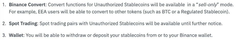 Binance พร้อมรับกฎ MiCA ในยุโรป เตรียมแบ่ง Stablecoin ออกเป็น 2 ประเภท