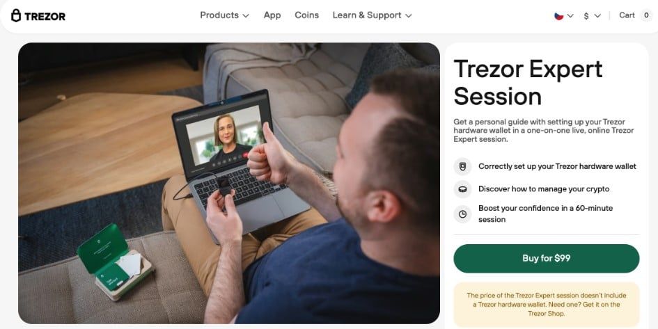 Trezor ประกาศเปิดตัว "Trezor Expert" บริการสอนการใช้งานกระเป๋าแบบตัวต่อตัว