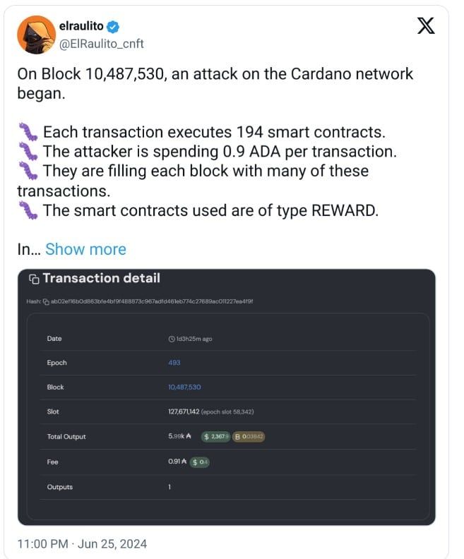 นักพัฒนา Cardano ทำการอัปเกรดโหนด หลังเกิดเหตุ DDoS แต่ล้มเหลว