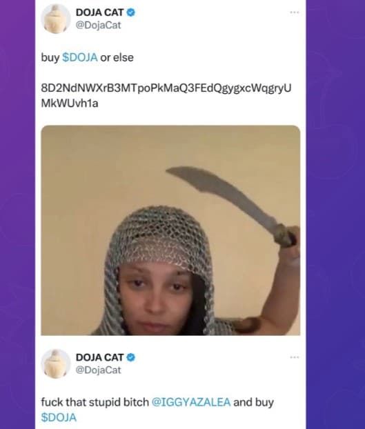 บัญชี X ของ Doja Cat แร็ปเปอร์ชื่อดังถูกแฮ็ก โปรโมตโทเค็นปลอม เสียหายรวมกว่า 56 ล้านบาท