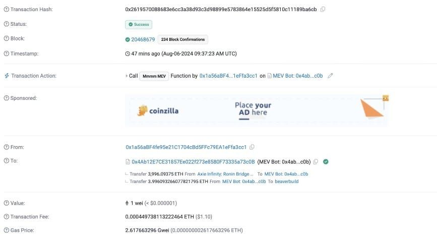 Ronin ถูกแฮ็ก สูญเสีย 3,996 Ether มูลค่า 348 ล้านบาท คาดเป็นแฮ็กเกอร์หมวกขาว