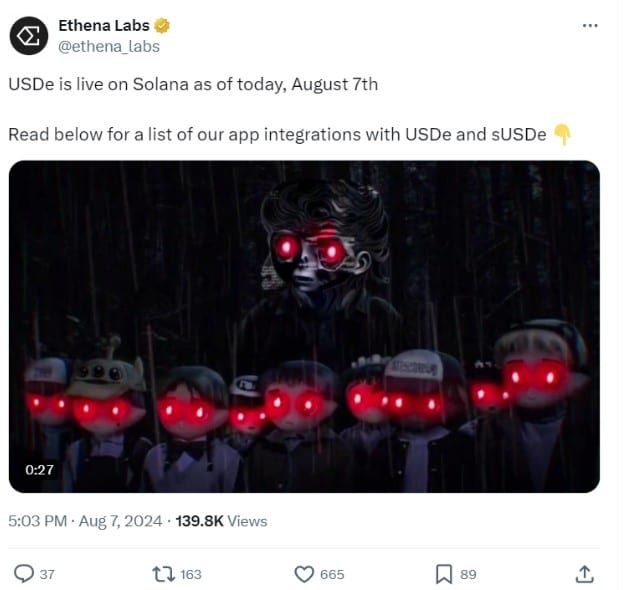 Ethena Labs เปิดตัว USDe บนเครือข่าย Solana พร้อมรองรับบนแอป เช่น KaminoFinance, Orca, Drift และ Jito