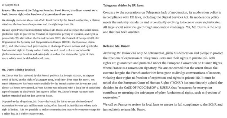 ระอุ! ตัวแทนของชุมชน TON ออกจดหมายเปิดผนึก เรียกร้องปล่อยตัว ผู้ก่อตั้ง Telegram ทันที