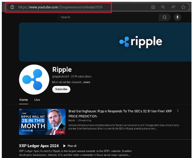 ศาลฎีกาอินเดีย ได้ช่อง YouTube คืน หลังถูกแฮ็กไปหลอกลงทุน XRP ปลอม