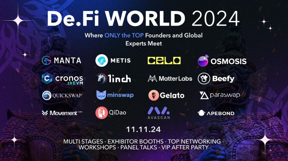 นับถอยหลังสู่ De.Fi World 2024: งานสัมมนา DeFi ที่ใหญ่ที่สุดแห่งปีในกรุงเทพฯ