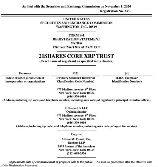 มาอีกราย! 21Shares ยื่น SEC ขออนุมัติ Spot XRP ETF