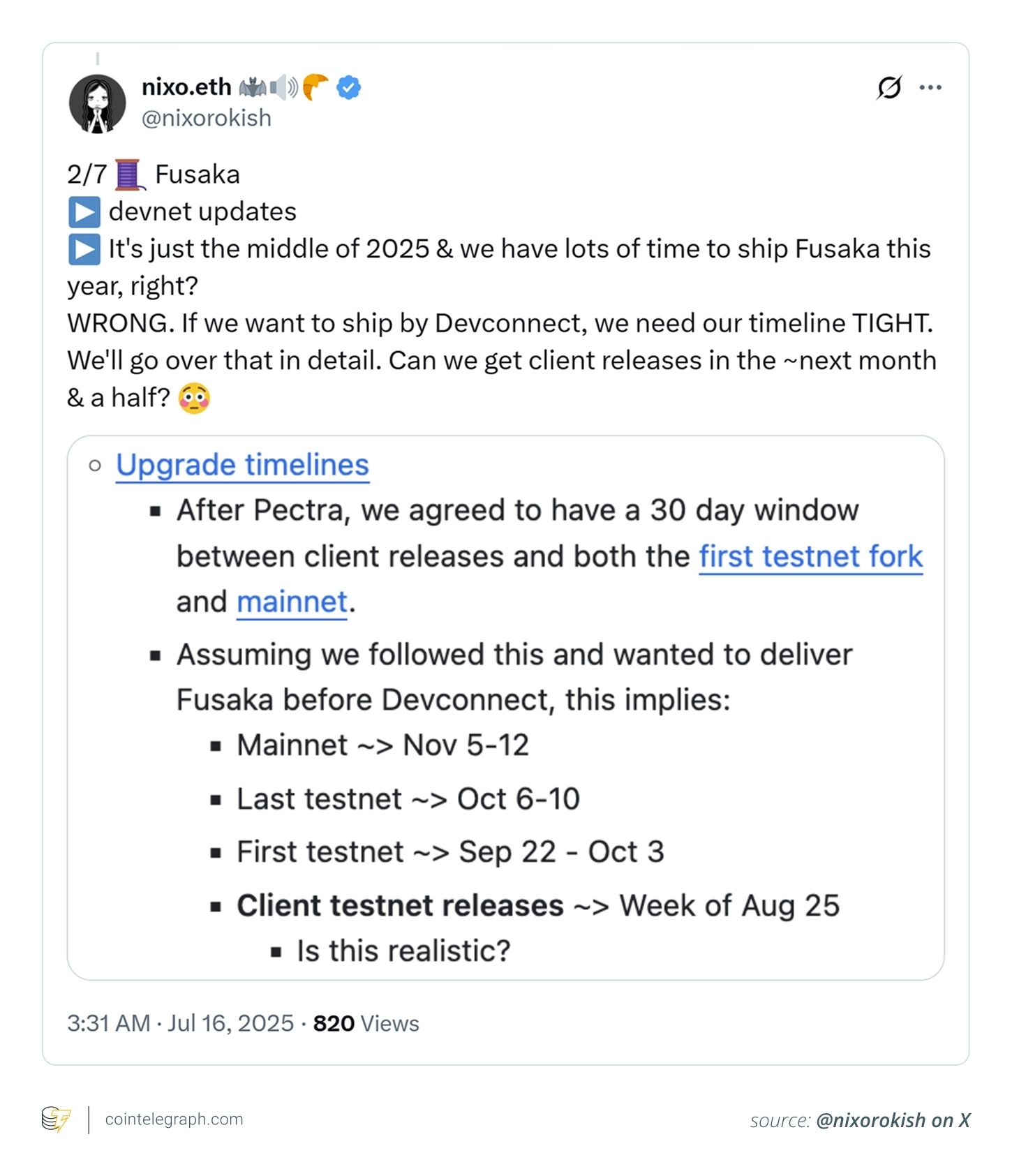 รู้จัก Fusaka Hard Fork: อัปเกรดใหญ่ Ethereum พฤศจิกายนนี้ ยกระดับโครงสร้างเครือข่าย ไม่กระทบ DApp