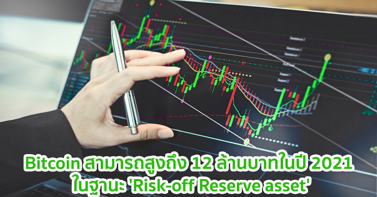 Bitcoin สามารถสูงถึง 12 ล้านบาทในปี 2021 ในฐานะ 'Risk-off Reserve asset' : Bloomberg รายงาน