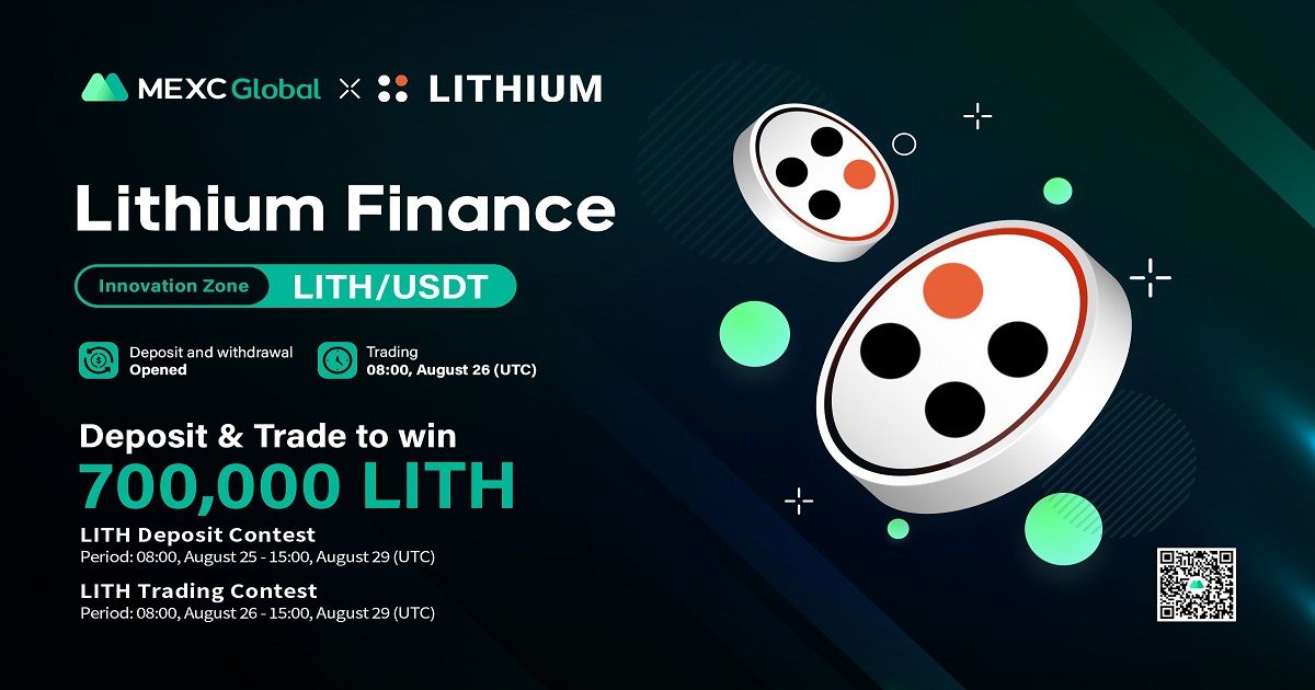 MEXC จะลิสต์ Lithium Finance (LITH) ใน Innovation Zone - พร้อมฝากและเทรดเพื่อรับรางวัล 700,000 LITH!