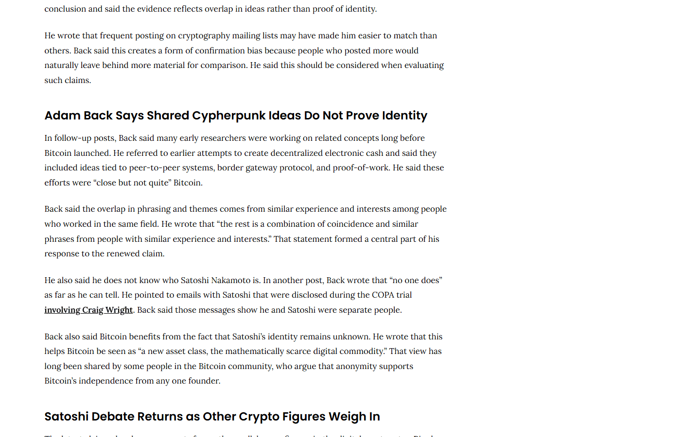 ข่าว Adam Back ปฏิเสธว่าไม่ใช่ Satoshi Nakamoto หลังรายงาน New York Times เมษายน 2026