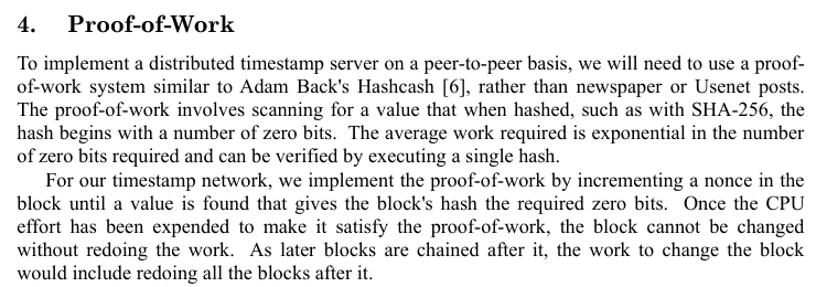 หัวข้อ Proof-of-Work ใน Bitcoin whitepaper ที่เอ่ยชื่อ Hashcash ของ Adam Back