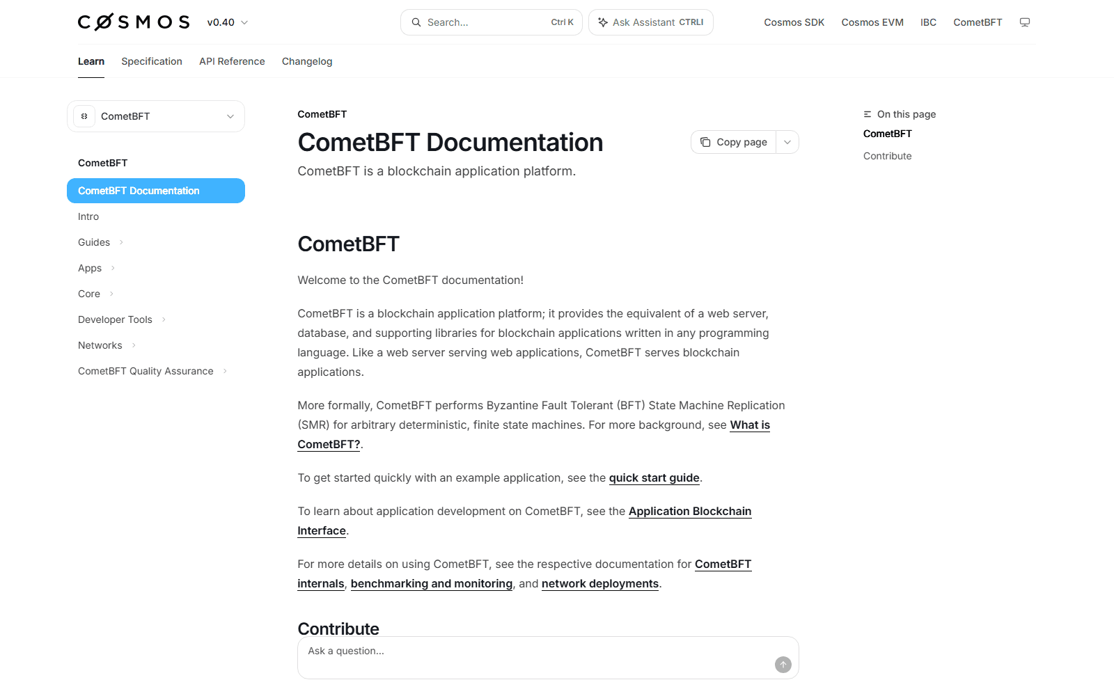 หน้าเอกสารทางการ docs.cometbft.com