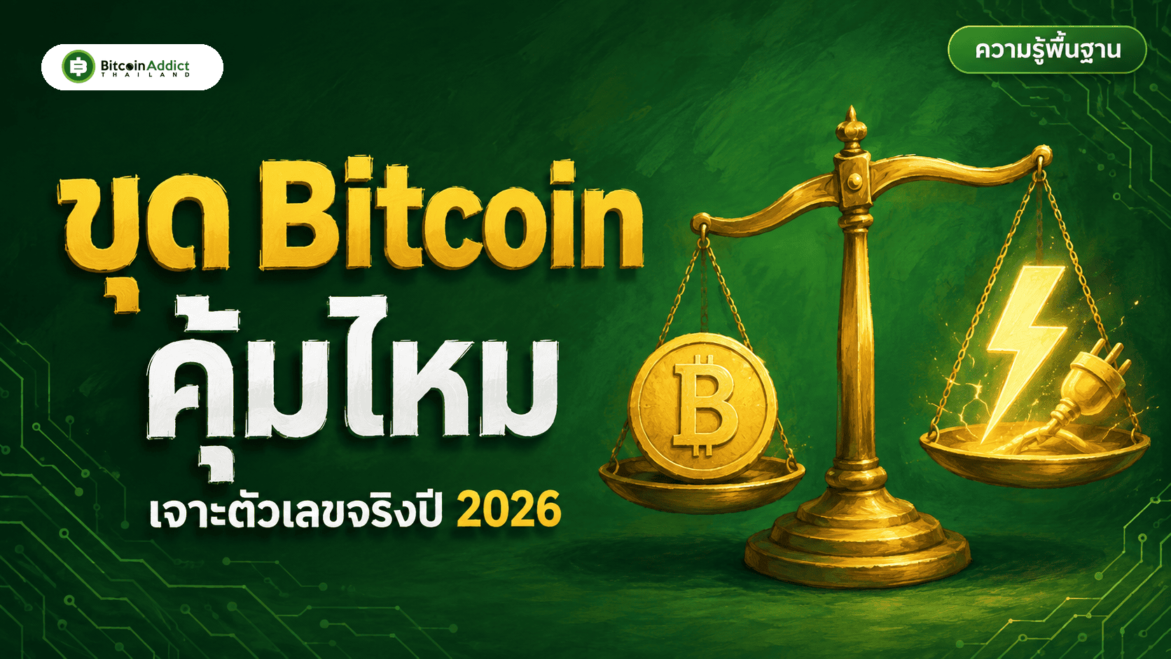 ขุด Bitcoin คุ้มไหม เจาะตัวเลขจริงปี 2026