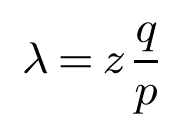 สมการ λ = z(q/p)