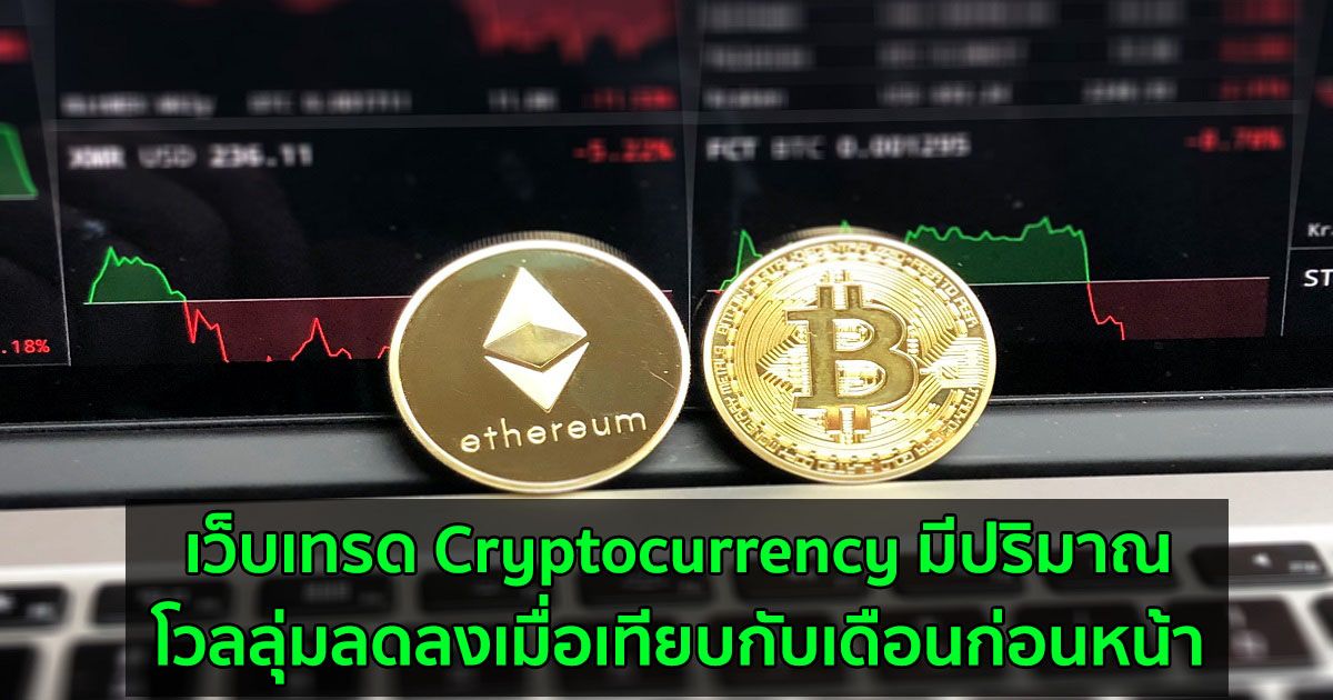 เว็บเทรด Cryptocurrency มีปริมาณโวลลุ่มลดลงอย่างมีนัยสำคัญ เมื่อเทียบกับเดือนก่อนหน้า