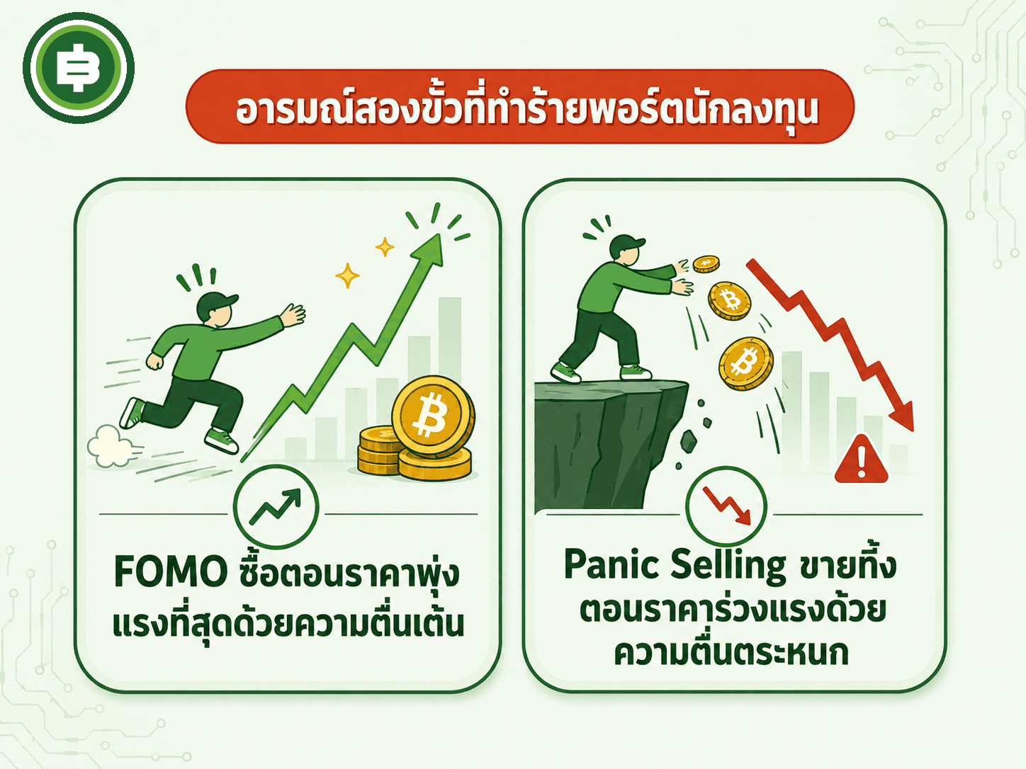 สองอาการทางจิตวิทยาที่พบบ่อยที่สุด คือ FOMO กับ Panic Selling