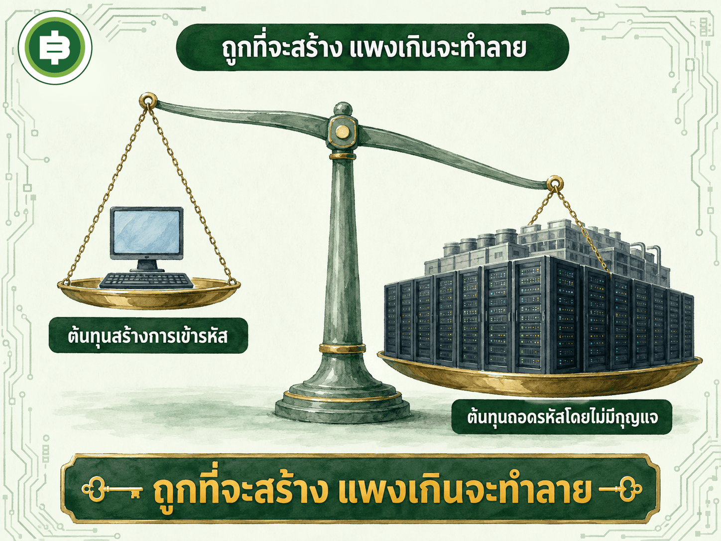 การเข้ารหัสถูกที่จะสร้าง แพงเกินจะทำลาย