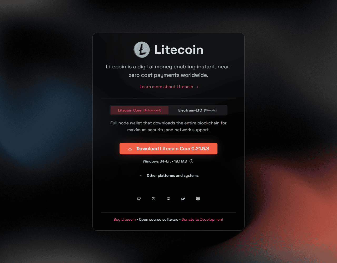 เว็บไซต์ทางการของ Litecoin เชนที่ Dogecoin ขุดร่วมแบบ Merged Mining ด้วย