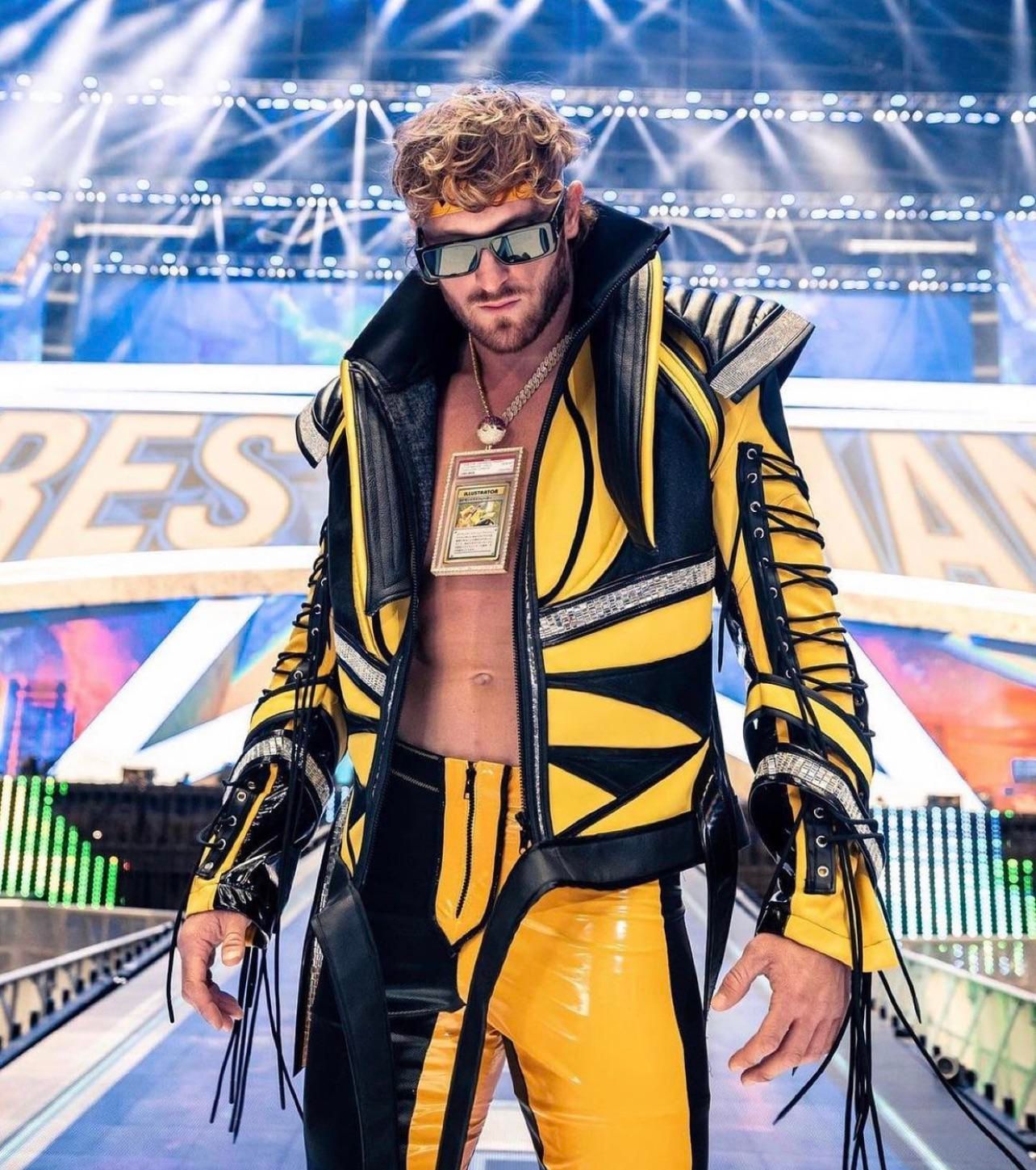 Logan Paul WWE WrestleMania Pokemon card necklace 2022