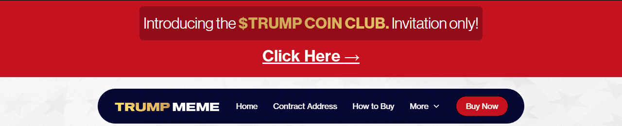 แถบเมนูนำทางบนเว็บไซต์ทางการ GetTrumpMemes.com