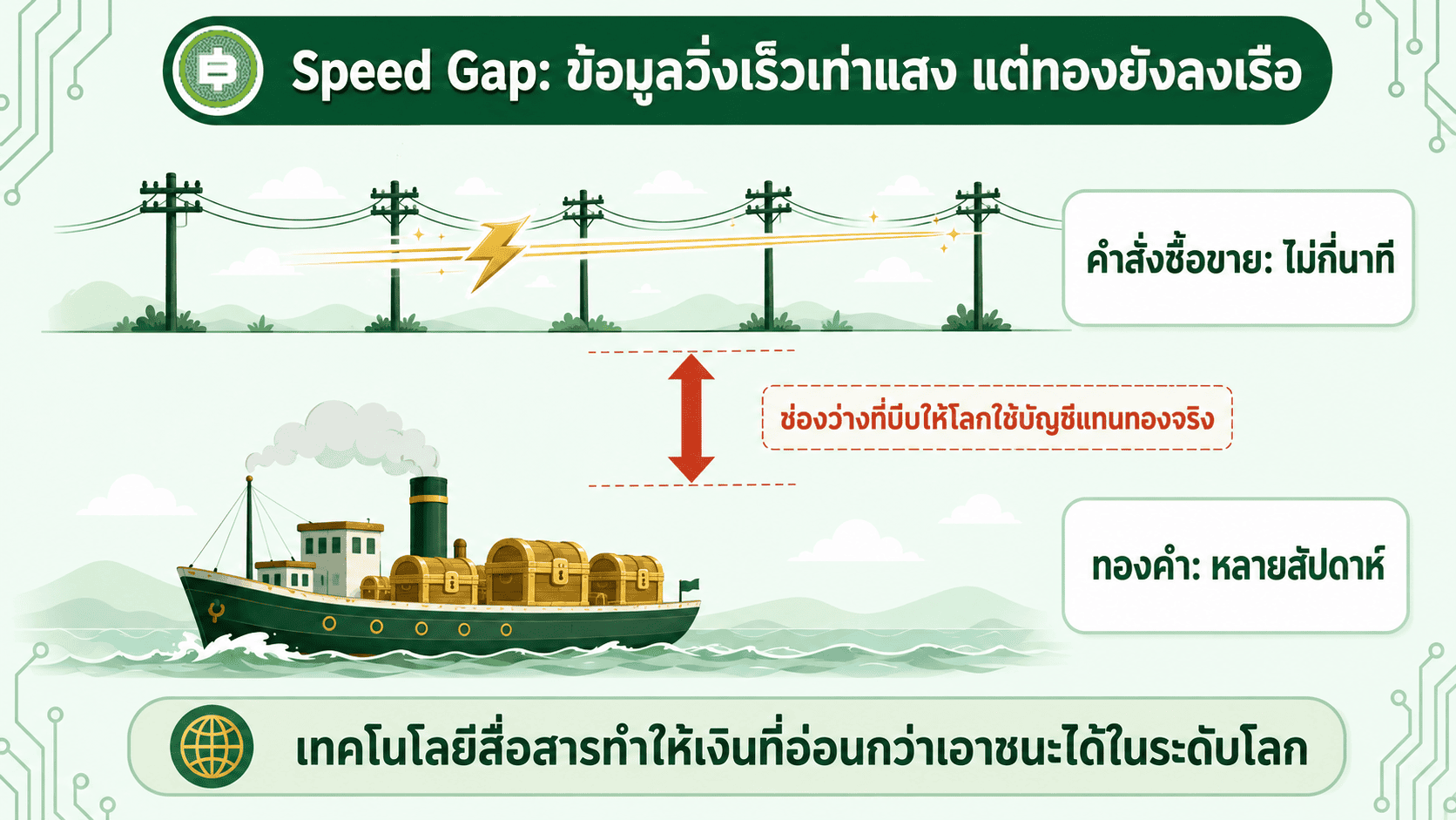 Speed gap ข้อมูลวิ่งเร็วเท่าแสงแต่ทองยังลงเรือ