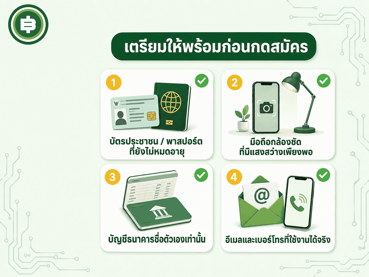 เช็คลิสต์เอกสารที่ต้องเตรียมก่อนสมัครเว็บเทรดคริปโตในไทย