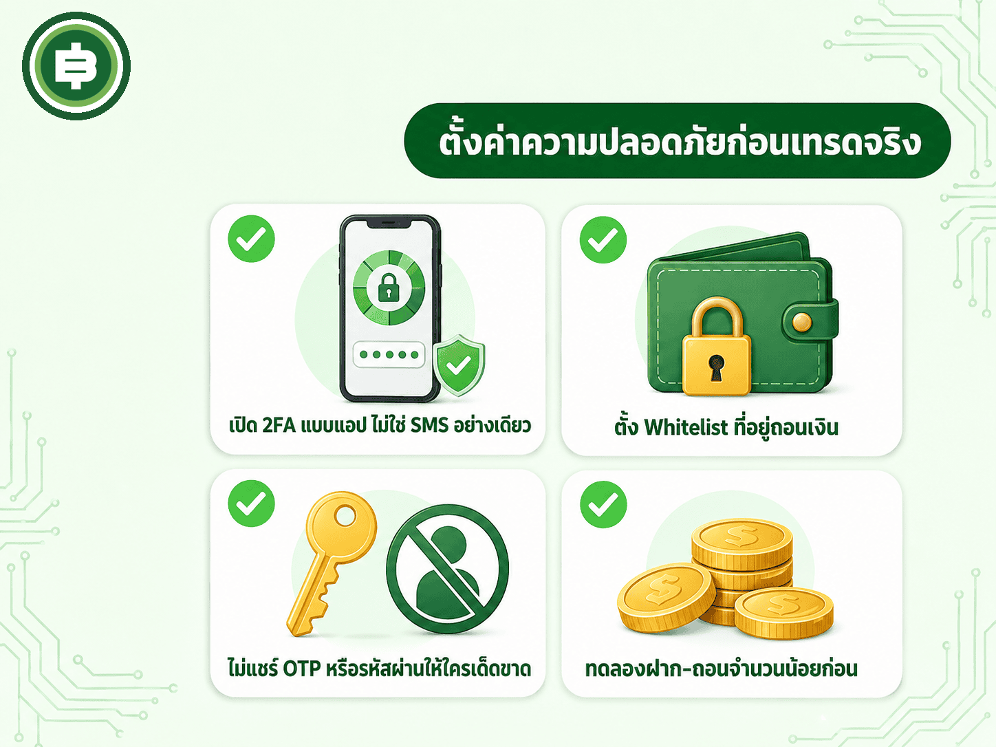 เช็คลิสต์ความปลอดภัยที่ควรตั้งค่าก่อนเริ่มเทรดจริง