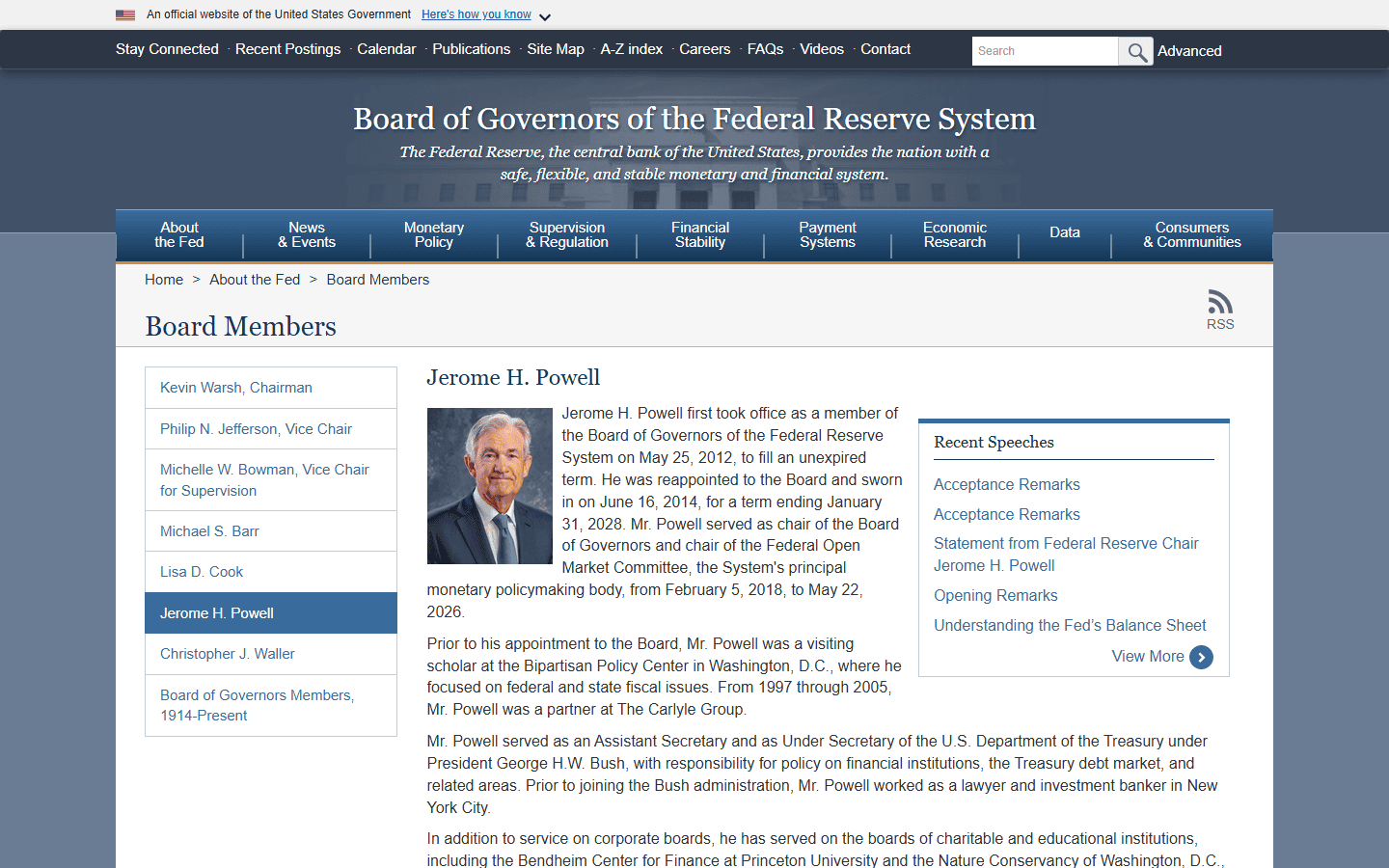 āļŦāļāđāļēāļāļĢāļ°āļ§āļąāļāļī Jerome Powell āļāļāđāļ§āđāļāđāļāļāđ Federal Reserve