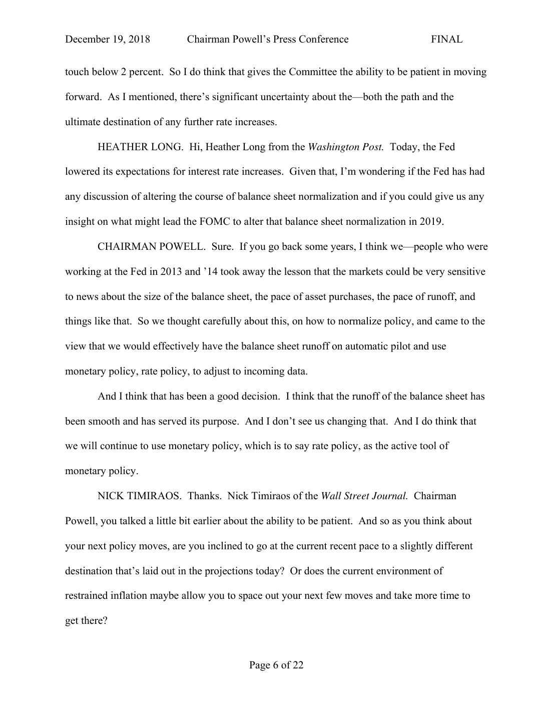 transcript āđāļāļĨāļāļāđāļēāļ§ Powell 19 āļāļąāļāļ§āļēāļāļĄ 2018 āļāđāļ§āļāļāļđāļāļāļķāļāļāļāļāļļāļĨāđāļāļ automatic pilot