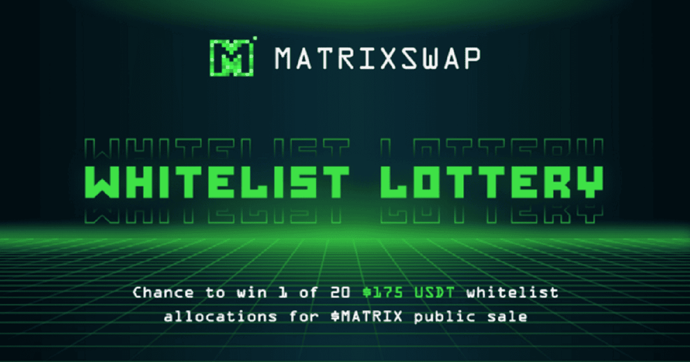 Matrixswap เปิดตัว Whitelist lottery รวมถึง ประกาศวันที่ IDO บน CardStarter