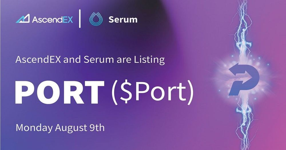 โทเค็น PORT จาก Port Finance เตรียมเปิดตัวใน AscendEX Global และ ProjectSerum