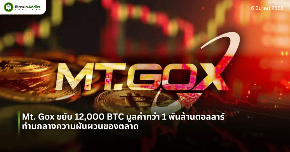 Mt. Gox ขยับ 12,000 BTC มูลค่ากว่า 1 พันล้านดอลลาร์ ท่ามกลางความผันผวนของตลาด