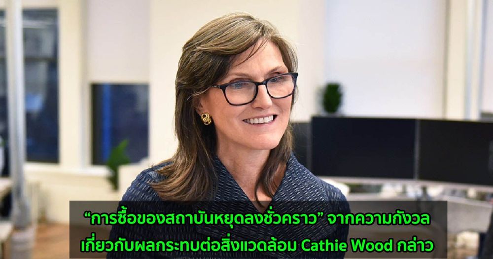 “การซื้อของสถาบันหยุดลงชั่วคราว” จากความกังวลเกี่ยวกับผลกระทบต่อสิ่งแวดล้อม Cathie Wood กล่าว