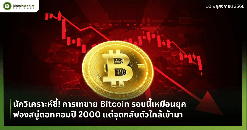 นักวิเคราะห์ชี้! การเทขาย Bitcoin รอบนี้เหมือนยุคฟองสบู่ดอทคอมปี 2000 แต่จุดกลับตัวใกล้เข้ามา
