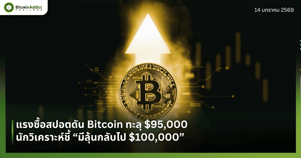 แรงซื้อสปอตดัน Bitcoin ทะลุ $95,000 นักวิเคราะห์ชี้ “มีลุ้นกลับไป $100,000”