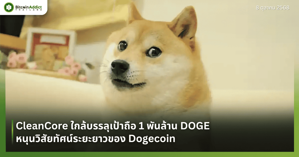 CleanCore ใกล้บรรลุเป้าถือ 1 พันล้าน DOGE — หนุนวิสัยทัศน์ระยะยาวของ Dogecoin