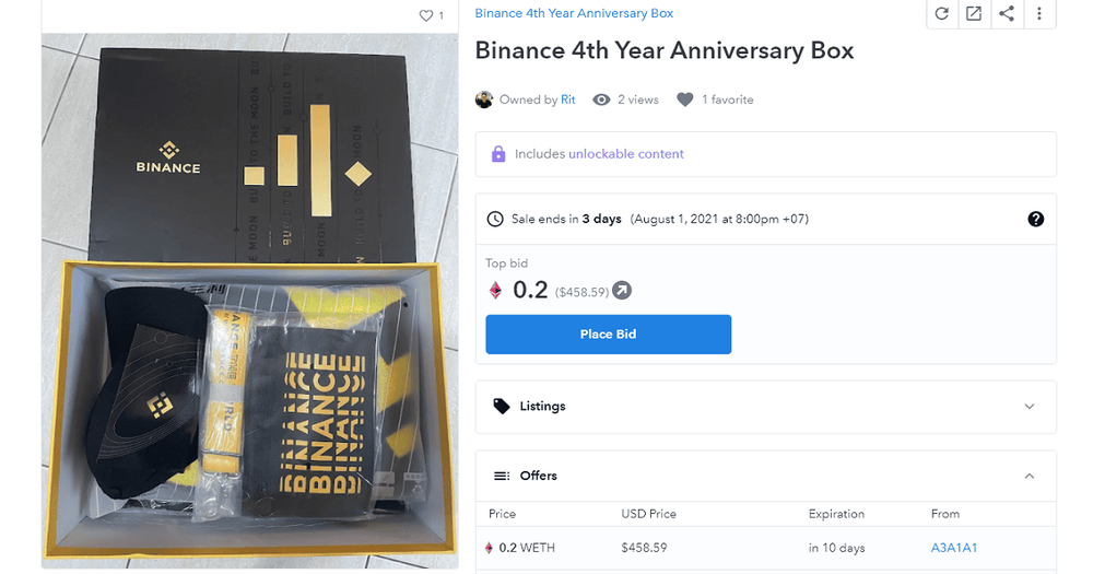 คุณฤทธิ เปิดประมูล กล่องของที่ระลึกจาก Binance ช่วยโควิด-19