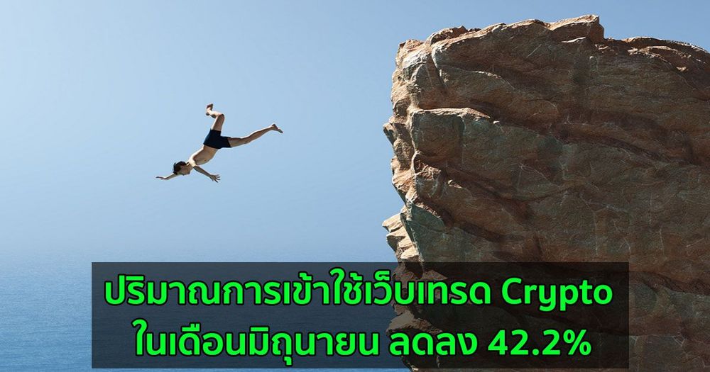 ปริมาณการเข้าใช้เว็บเทรด Crypto ในเดือนมิถุนายน  ลดลงมากเป็นอันดับสองนับตั้งแต่เดือนมกราคม