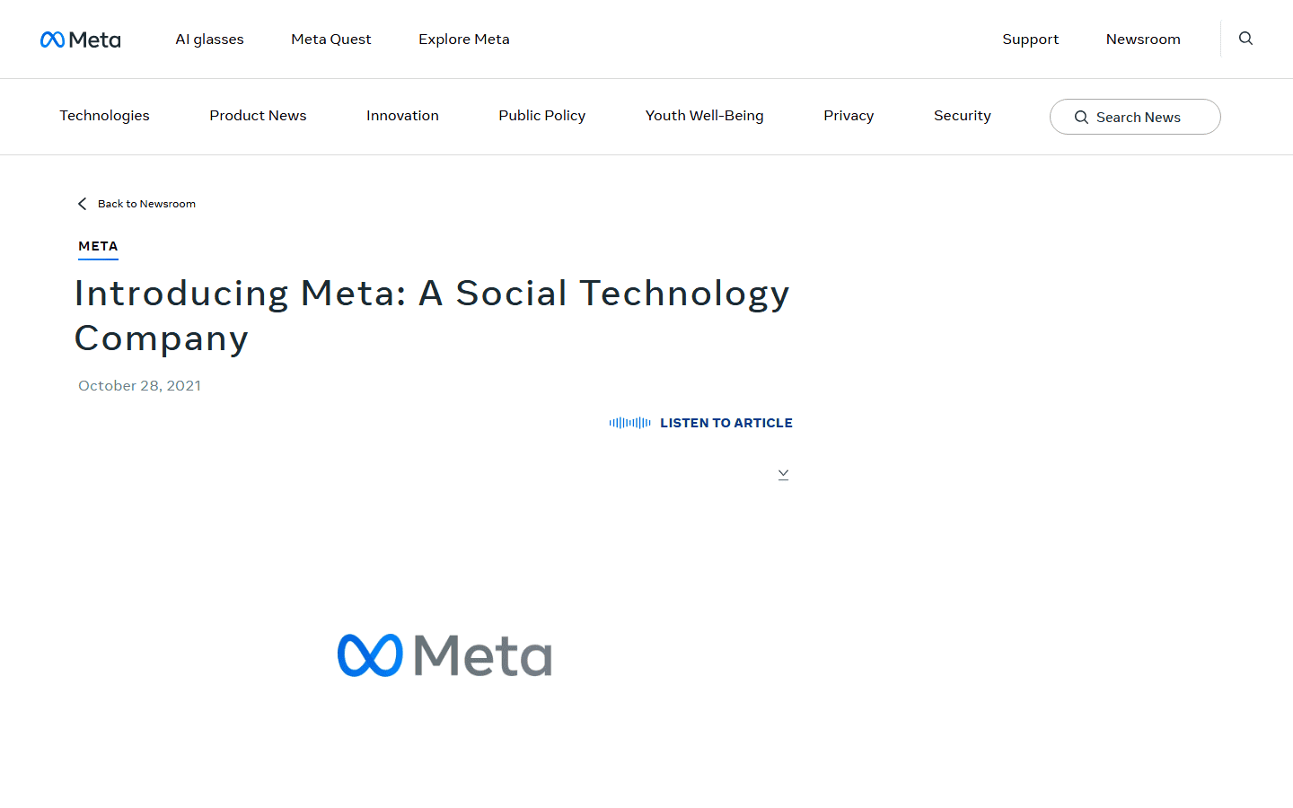 ข่าวแจก Facebook เปลี่ยนชื่อบริษัทเป็น Meta ตุลาคม 2021
