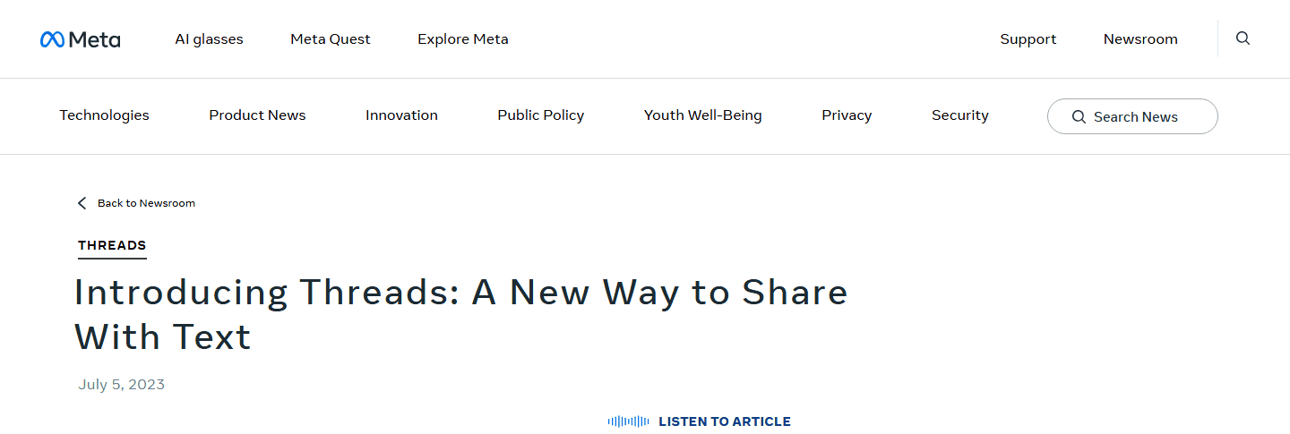 ข่าวแจก Meta เปิดตัวแอป Threads กรกฎาคม 2023
